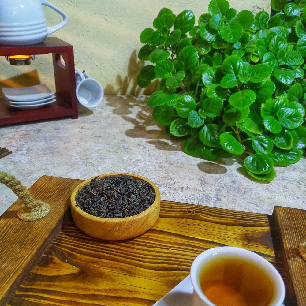 چای سبز چینی ساچمه‌ای 130 گرمی برگ سبز